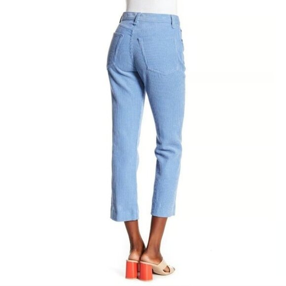 RAG & BONE Riviera Blue Cotton Corduroy Cropped Straight Leg Pants, Size 27 - Picture 2 of 12